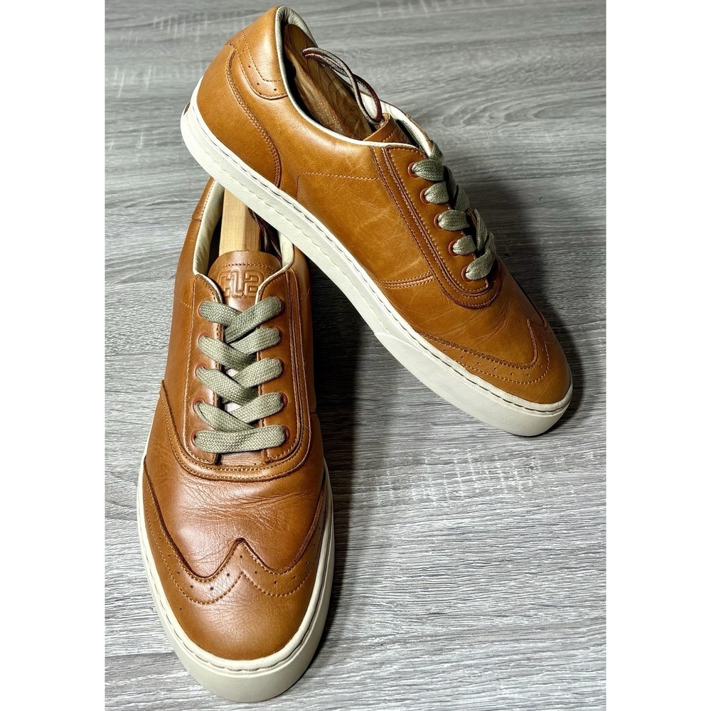 Clae Whitman Caramel Leather Round Toe Wingtip Lace Up Mens Shoes Size 11.5 EUC